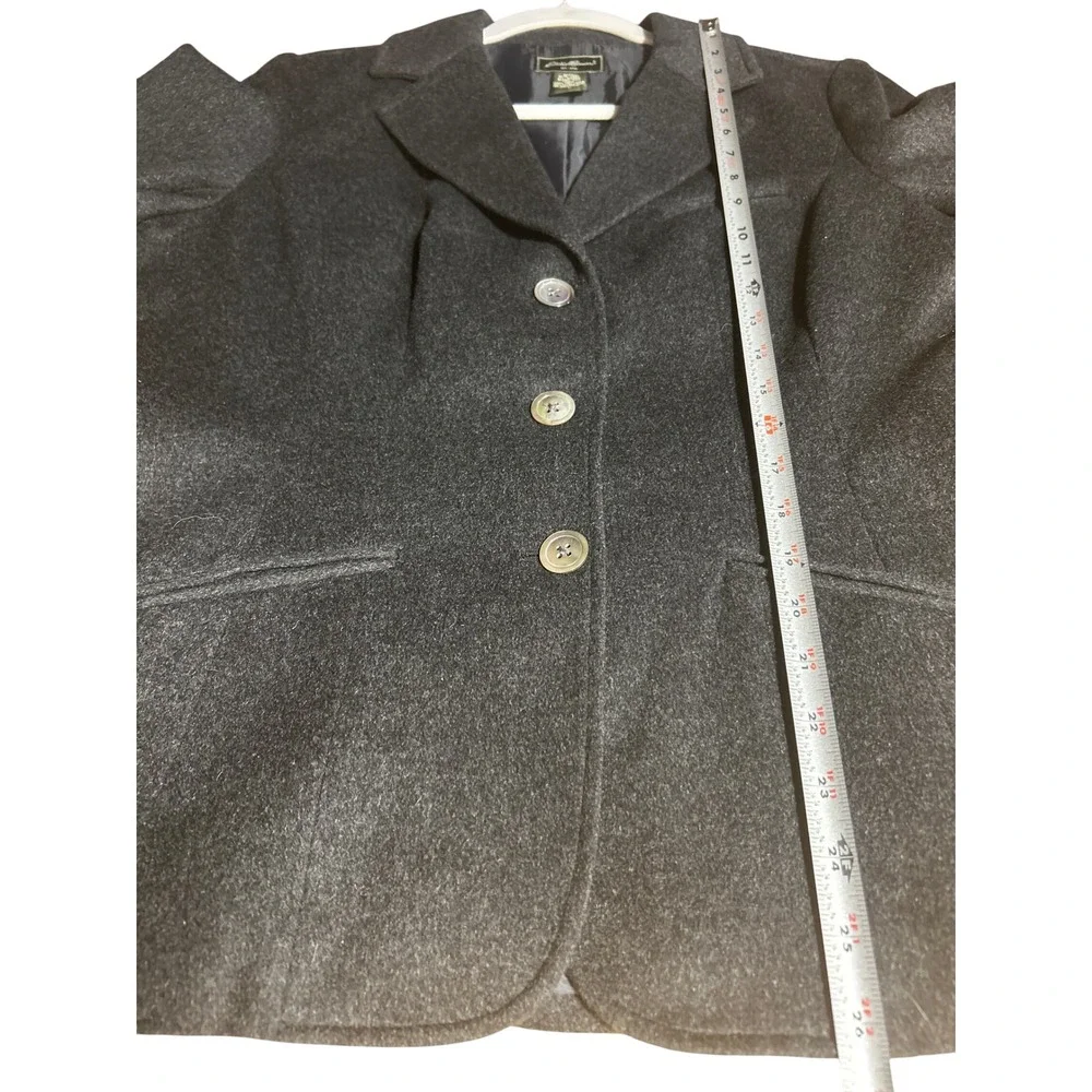 Eddie Bauer Wool Angora Blend 3-Button Jacket Charcoal Size Large EUC
